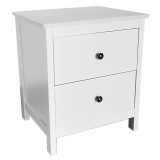 SALDO: Mesilla de Noche 2 Cajones Blanco 55cm x 48cm x 40cm