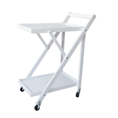 Camarera Plegable con Ruedas 65x40x85 Blanco - ¡Práctica y Elegante!