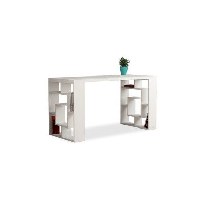 Mesa de Trabajo Blanco, 140x60x75cm - Espaciosa y Versátil