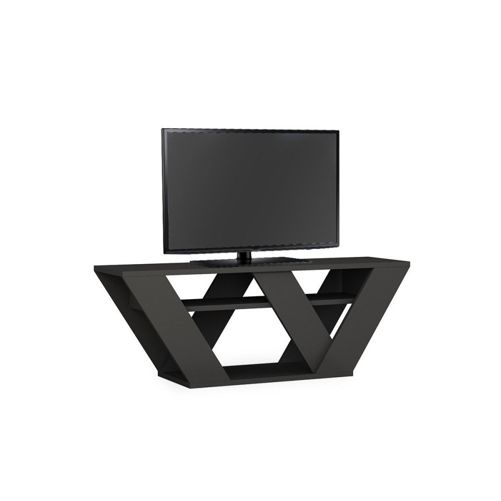 Mueble de TV Moderno con Estantes en Color Antracita 110x30x40 cm - Soporte de TV Elegante para Salón