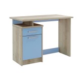 Escritorio Robusto con 2 Cajones - Color Cambrian y Azul - 100x55x75 cm - Mesa de Estudio y Oficina Duradera