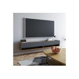 Mueble de TV de Pared Moderno Antracita-Roble - 180x31,5x29,5 cm - 2 Cajones y Estantes.