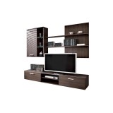 Composición para TV con Iluminación LED en Wenge, 200x41x190cm - Moderno y Espacioso para TV y Accesorios