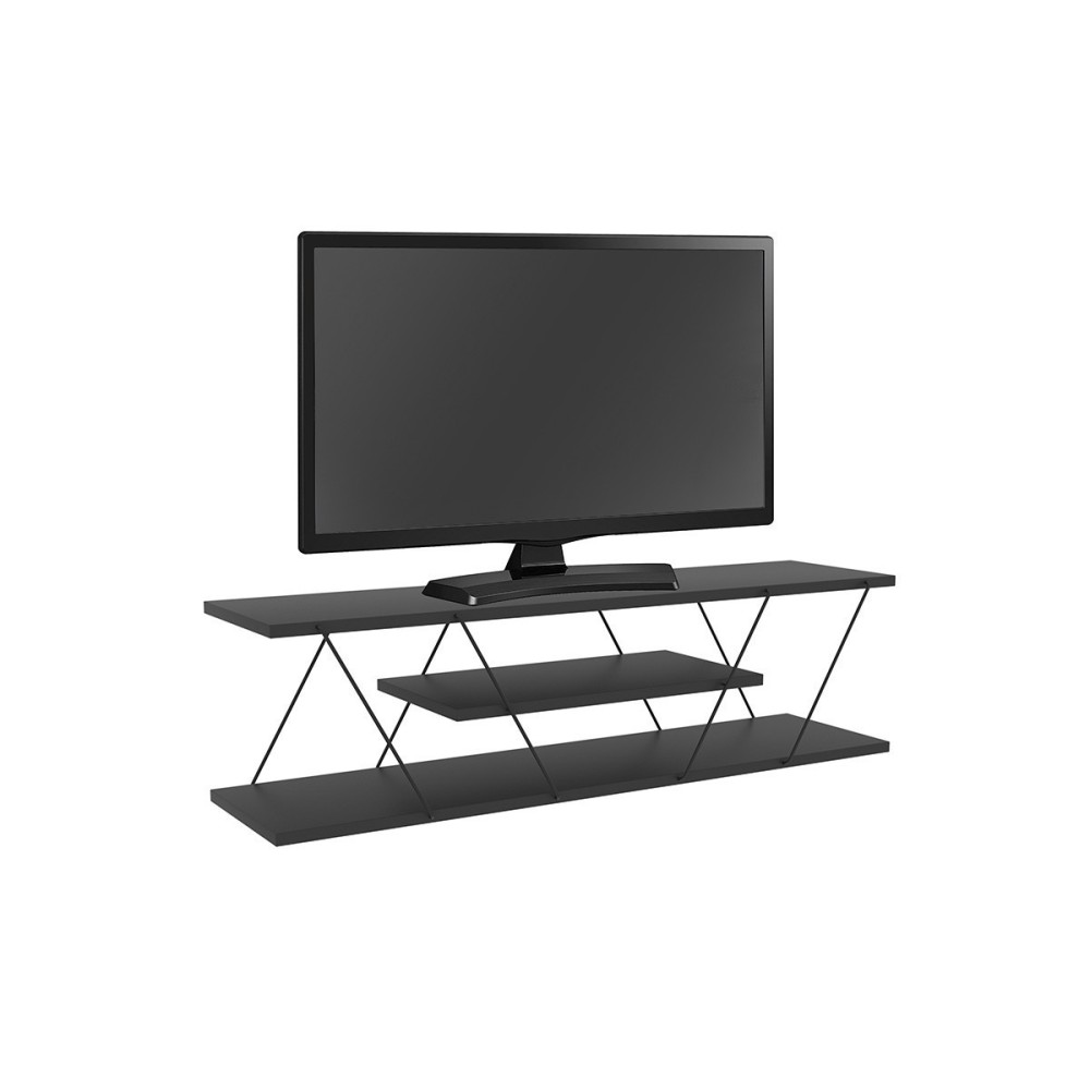 Mueble de TV con 3 Estantes, Soporte para TV en Color Antracita 120x30x33cm - Ideal para Salón y Sala de Estar