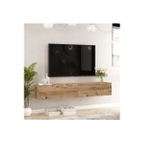Mueble de TV de Pared moderno Color Roble con 2 Cajones - 180x31.6x29.6 cm.
