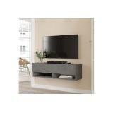 Mueble TV Moderno con 1 Puerta y Estantes en Melamina Color Gris Antracita - 100x31.5x29.6cm