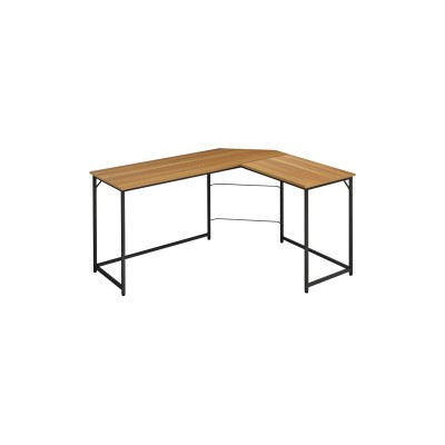 Escritorio de Oficina de Esquina Derecha en Melamina Nogal-Negro, 150x120x75 cm - Diseño Espacioso y Elegante.