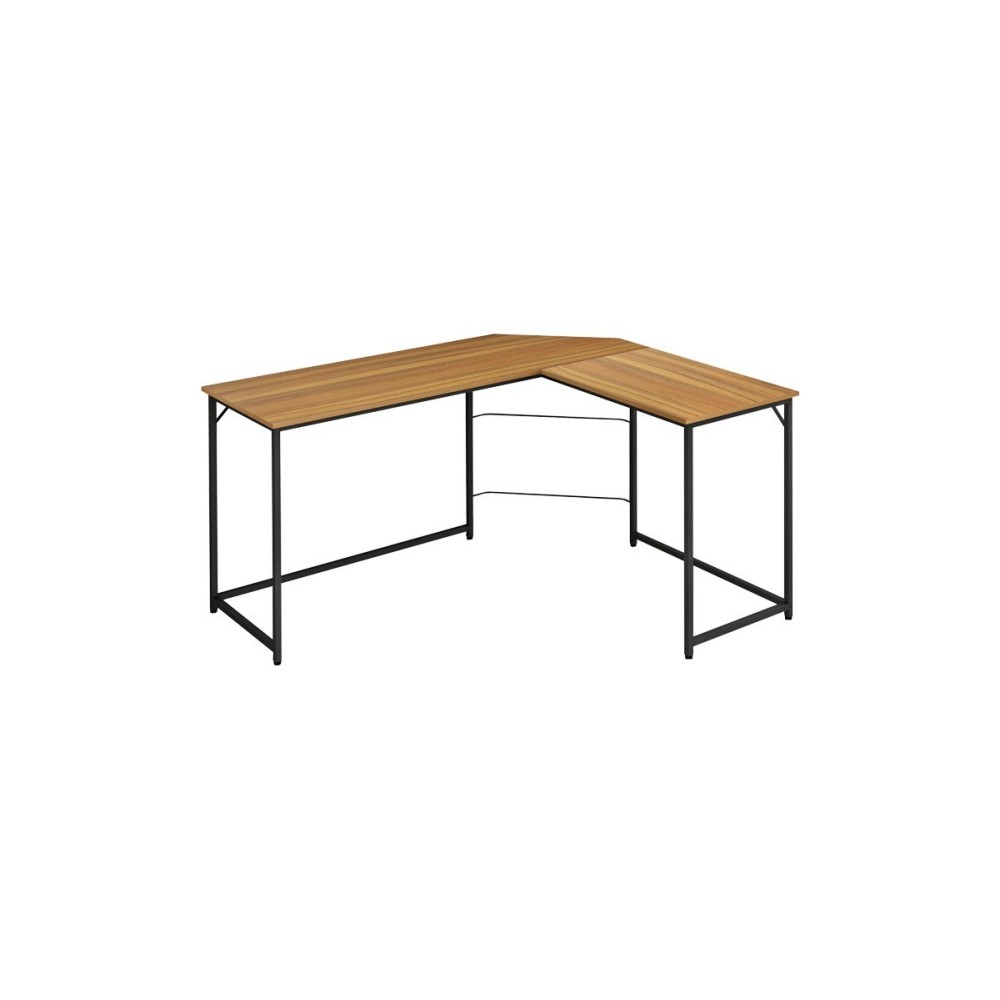 Escritorio de Oficina de Esquina Derecha en Melamina Nogal-Negro, 150x120x75 cm - Diseño Espacioso y Elegante.