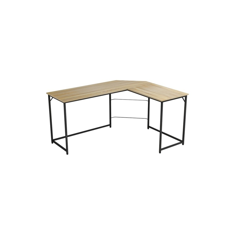 Escritorio de Oficina de Esquina Derecha en Melamina Cambria-Negro, 150x120x75 cm - Diseño Espacioso y Elegante.