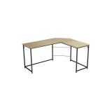 Escritorio de Oficina de Esquina Derecha en Melamina Cambria-Negro, 150x120x75 cm - Diseño Espacioso y Elegante.