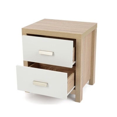 Mesilla de Noche 2 Cajones Color Cambria Blanco - ¡Compra Ahora!