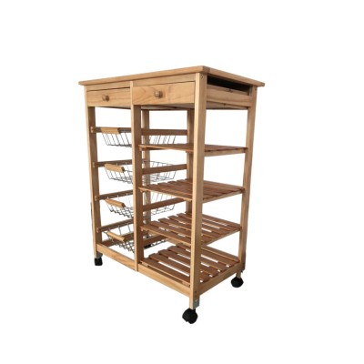 Verdulero Frutero Doble: 4 Cestas, 4 Baldas y 2 Cajones - Color Miel Oporto 4