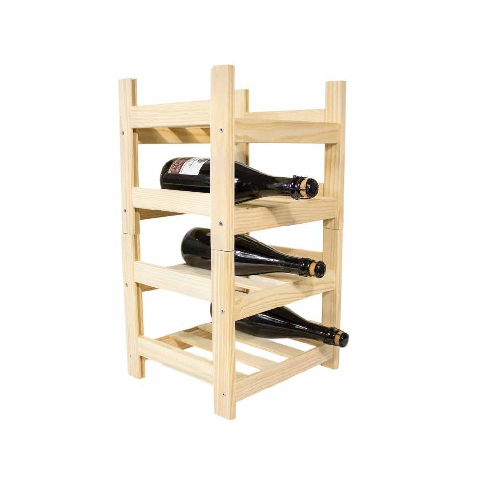 Botellero de madera apilable 12 botellas