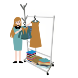 Perchero colgador multiusos con ruedas,  portatil, madera maciza color blanco