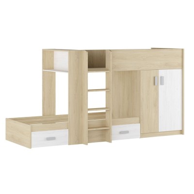 Litera - Cama Tren en Color Puccini Andersen - 99.6 cm x 278.5 cm x 150.6 cm | Alta Calidad y Resistencia