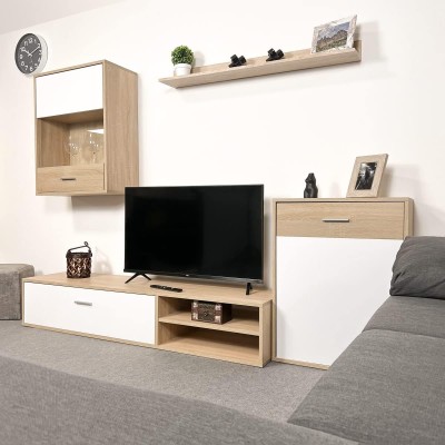 Meyvaser, Conjunto de muebles de salón 220 cm Color cambrian y blanco, muebles de salón.