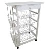 Carro Verdulero de Cocina con Botellero Lateral Blanco Oporto 57x37x82
