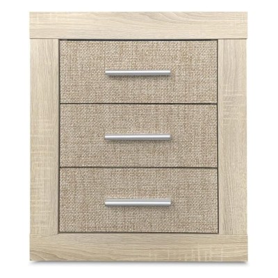 Mesita de Noche, Mesilla de Dormitorio, Color Madera, Medidas: 50 cm (Largo) x 34,6 cm (Fondo) x 60 cm (Alto)