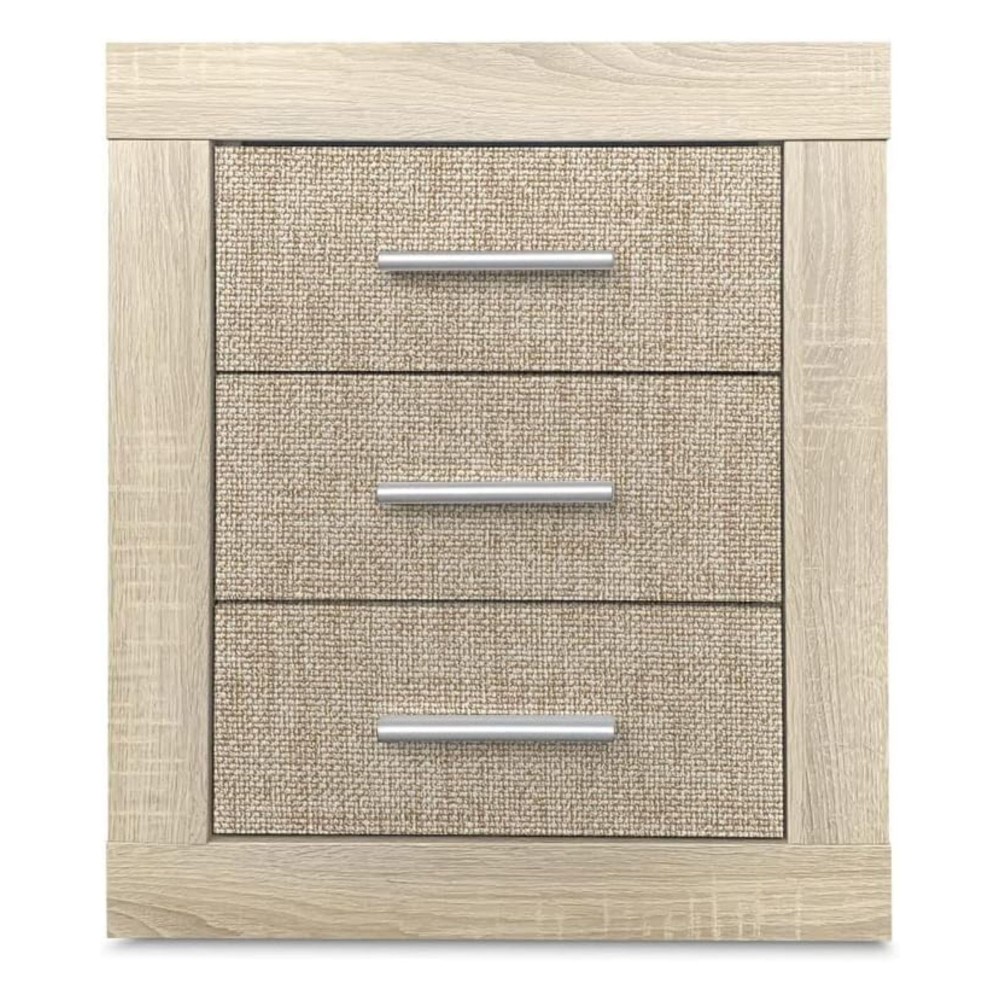 Mesita de Noche, Mesilla de Dormitorio, Color Madera, Medidas: 50 cm (Largo) x 34,6 cm (Fondo) x 60 cm (Alto)