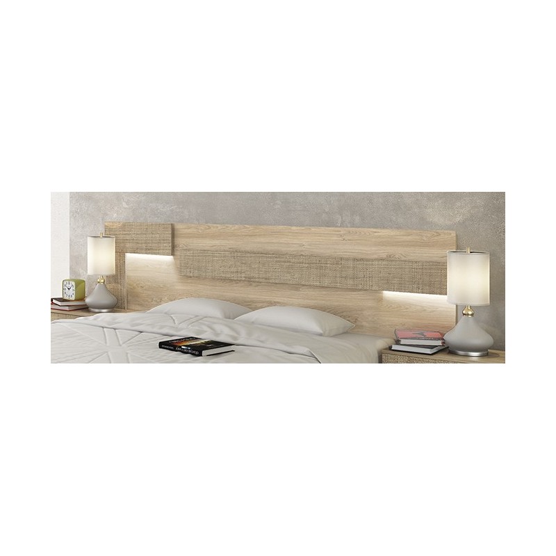 Conjunto Cabecero y 2 Mesitas – Color Puccini-Textil | Estilo Moderno