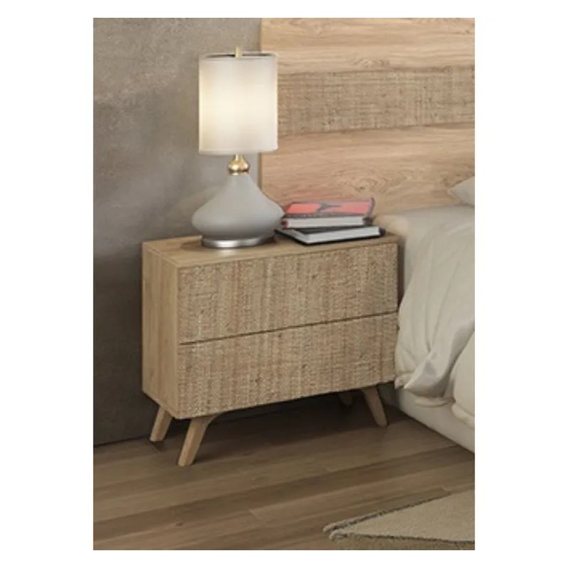 Conjunto Cabecero y 2 Mesitas – Color Puccini-Textil | Estilo Moderno