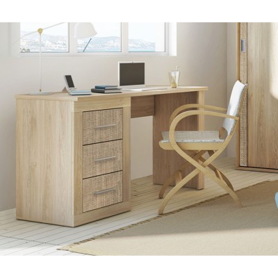 Escritorio Moderno de 3 Cajones - Acabado Puccini Textil de Alta Calidad - 120 cm de Ancho, 50 cm de Fondo, 72 cm de Alto