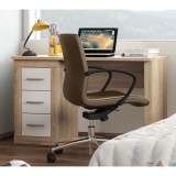 Escritorio Moderno de 3 Cajones - Acabado Cambria Blanco de Alta Calidad - 120 cm de Ancho, 50 cm de Fondo, 72 cm de Alto