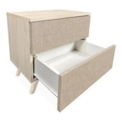 Conjunto Cabecero y 2 Mesitas – Color Puccini-Textil | Estilo Moderno