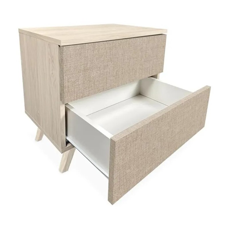 Conjunto Cabecero y 2 Mesitas – Color Puccini-Textil | Estilo Moderno