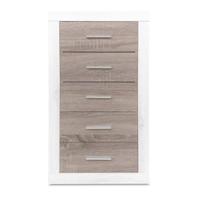Sinfonier 5 Cajones, Cómoda, Acabado en Andersen Pino y Gris/ 60 cm (Lar) x 106,5 cm (Al) x 39,6 cm de (Fon)