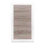 Sinfonier 5 Cajones, Cómoda, Acabado en Andersen Pino y Gris/ 60 cm (Lar) x 106,5 cm (Al) x 39,6 cm de (Fon)