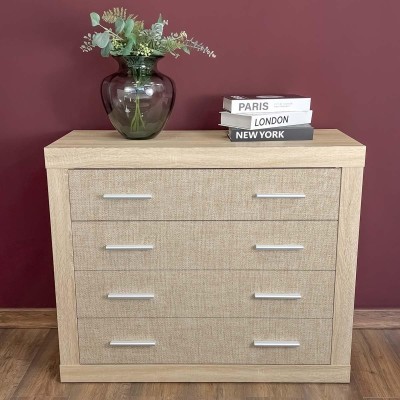 Meyvaser - Cómoda con 4 Cajones, Sinfonier, Color Madera, Medidas: 60 cm (An) x 81.5 cm (Al) x 39.5 cm (Fo)