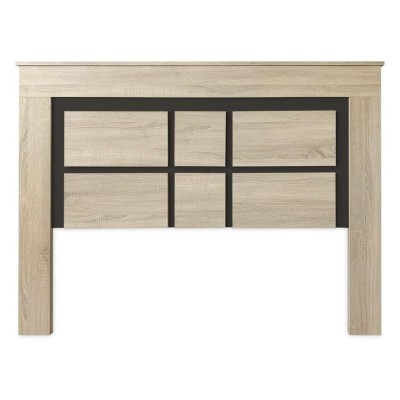 Cabezal para Cama de Matrimonio con patas, Color Cambria y Grafito, Medidas: 160 cm (Ancho) x 119,3 cm (Alto) x 3,8 cm (Fondo)