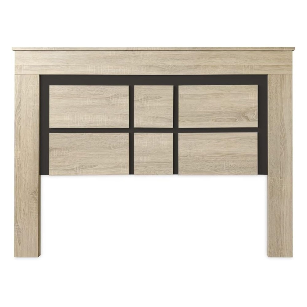 Cabezal para Cama de Matrimonio con patas, Color Cambria y Grafito, Medidas: 160 cm (Ancho) x 119,3 cm (Alto) x 3,8 cm (Fondo)