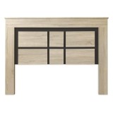 Cabezal para Cama de Matrimonio con patas, Color Cambria y Grafito, Medidas: 160 cm (Ancho) x 119,3 cm (Alto) x 3,8 cm (Fondo)