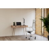 Mesa Escritorio Roble con 3 Cajones y Patas Estilo Escandinavo – Compacta y Funcional, 110x50x75 cm