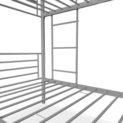 Litera Metálica Reforzada para Dos personas, Acabado en Gris, Medidas: 200 cm (Lar) x 97 cm (Fon) x 161 cm (Al)