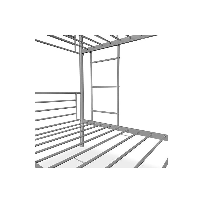 Litera Metálica Reforzada para Dos personas, Acabado en Gris, Medidas: 200 cm (Lar) x 97 cm (Fon) x 161 cm (Al)
