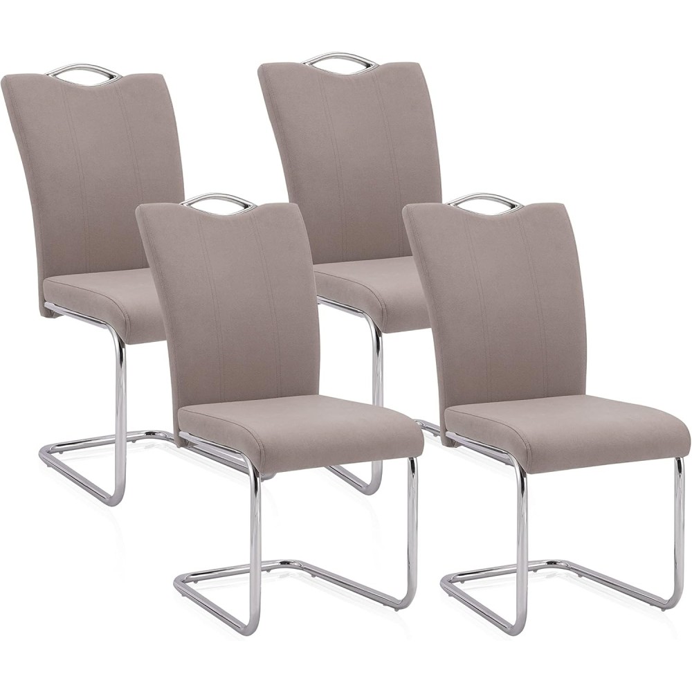Pack de 4 Sillas Elegantes en Tejido Marengo – Sillas para Comedor y Salón, Dimensiones: 44 x 61 x 98 cm.
