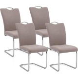 Pack de 4 Sillas Elegantes en Tejido Marengo – Sillas para Comedor y Salón, Dimensiones: 44 x 61 x 98 cm.
