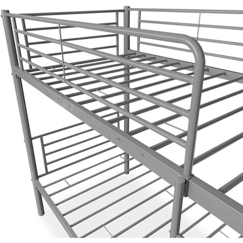 Litera Metálica Reforzada para Dos personas, Acabado en Gris, Medidas: 200 cm (Lar) x 97 cm (Fon) x 161 cm (Al)