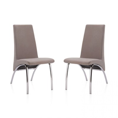 Pack 2 Sillas de Comedor, Sillas para Salón, Acabado en Tejido Marengo, Medidas: 44 cm (Ancho) x 61 cm (Largo) x 95 cm (Alto)