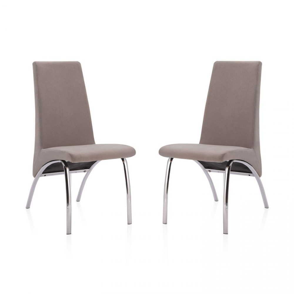 Pack 2 Sillas de Comedor, Sillas para Salón, Acabado en Tejido Marengo, Medidas: 44 cm (Ancho) x 61 cm (Largo) x 95 cm (Alto)