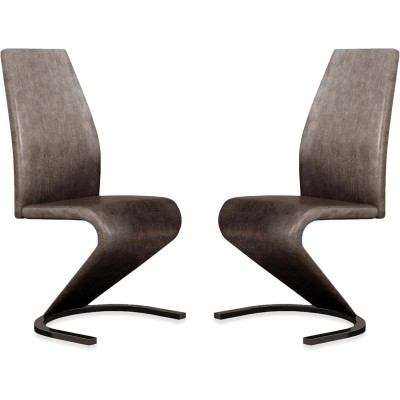 Pack de 2 Sillas de Comedor, Salón o Cocina – Tapizadas en Tela Jarama Color Marengo, Medidas: 45 cm x 64 cm x 100 cm