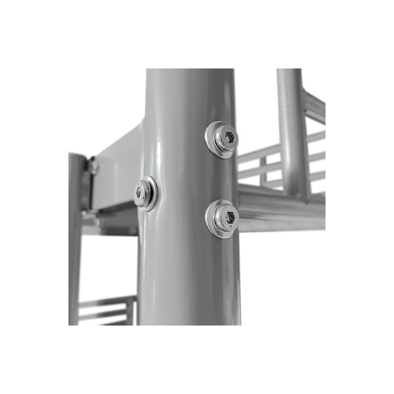 Litera Metálica Reforzada para Dos personas, Acabado en Gris, Medidas: 200 cm (Lar) x 97 cm (Fon) x 161 cm (Al)