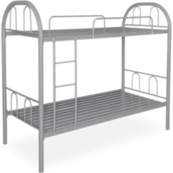 Litera Metálica Reforzada con Barandilla y Escalera - Estructura Tubular - Acero aleado - Color Gris - 90x190 Cm