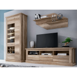 Mueble de Comedor, Mueble Salón, Acabado en Color Cañón, Medidas: 276 cm (Ancho) x 201,6 cm (Alto) x 41,8 cm (Fondo)