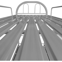 Litera Metálica Reforzada con Barandilla y Escalera - Estructura Tubular - Acero aleado - Color Gris - 90x190 Cm