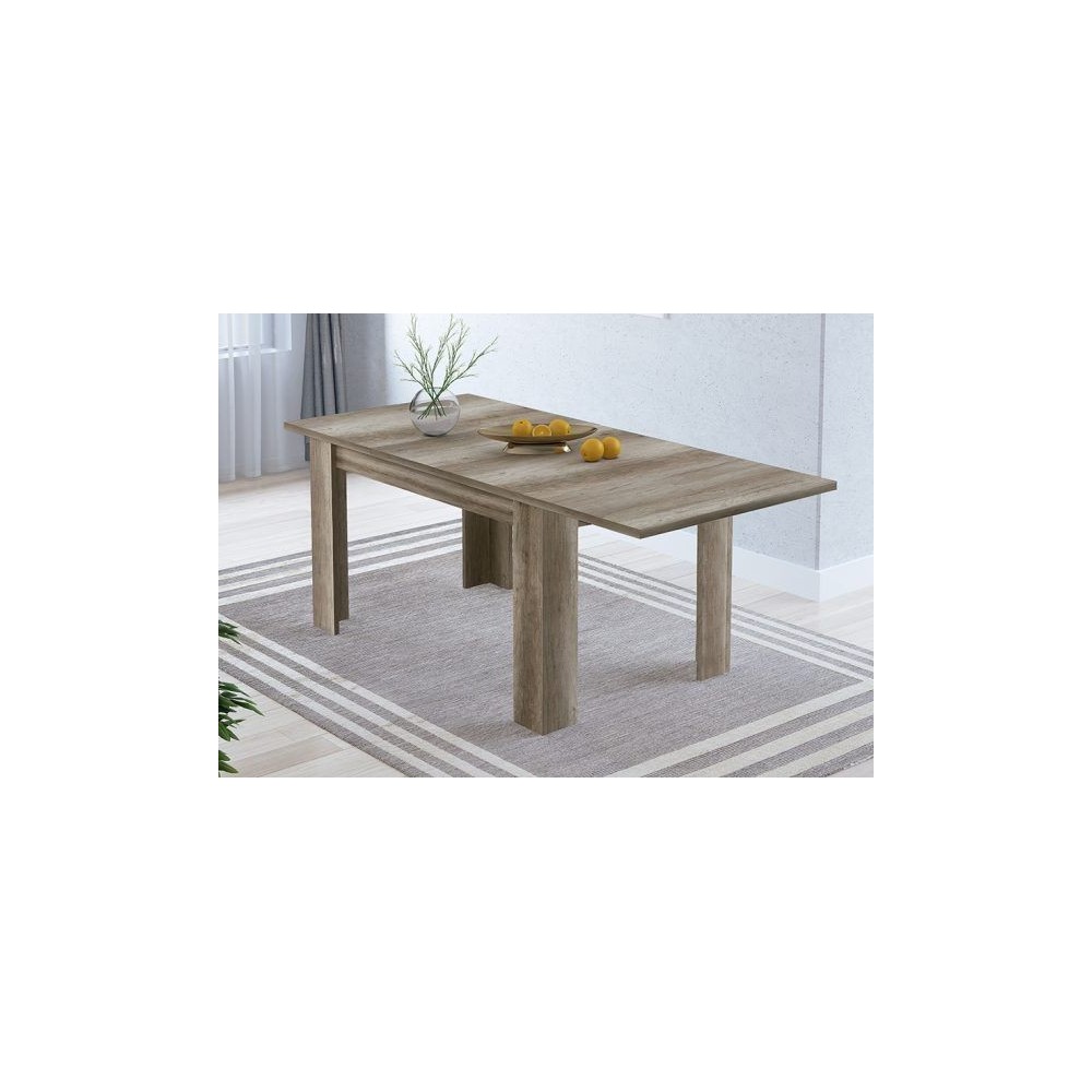 Mesa de Comedor Extensible, Mesa Salón, Robusta, Color Cañón, 138-198 cm (Largo) x 88 cm (Ancho) x 76 cm (Alto)