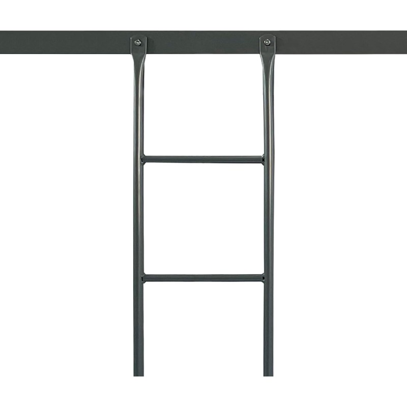 Litera Metálica Reforzada con Barandilla y Escalera - Estructura Tubular - Acero aleado - Color Gris - 90x190 Cm